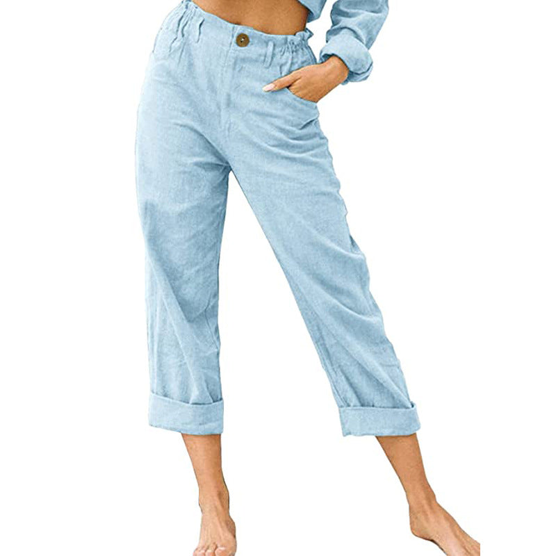 Waist Pants Loose Casual Trousers